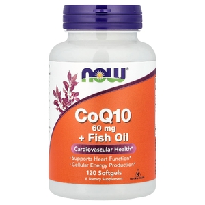 NOW Foods, коэнзим Q10 с рыбьим жиром с омега-3, 120 капсул