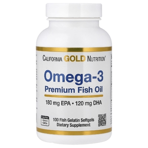 California Gold Nutrition, премиальный рыбий жир с омега-3, 100 капсул из рыбьего желатина (1100 мг в 1 капсуле)