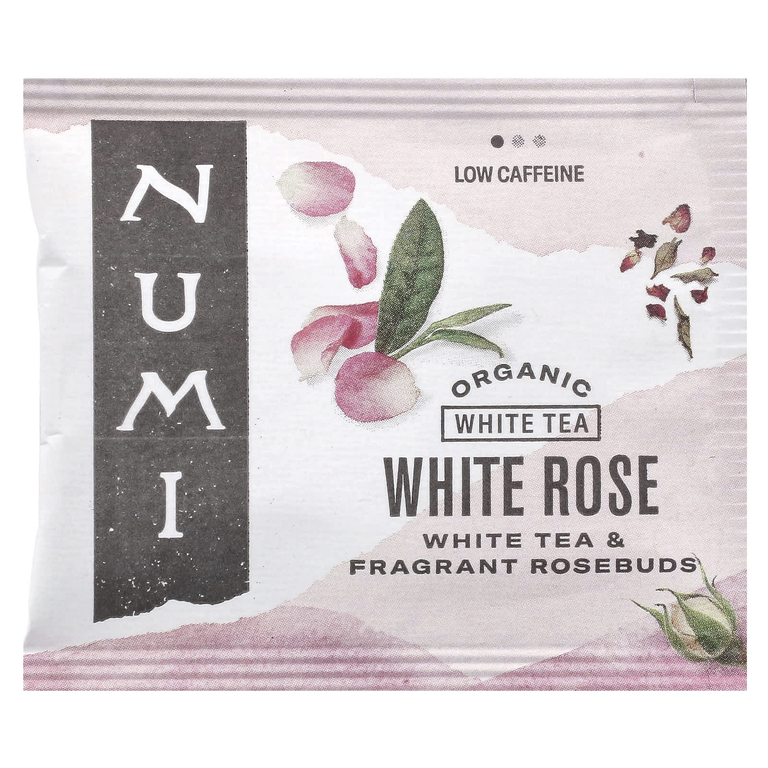 Numi Tea, органический чай, белый чай, белая роза, 16 чайных пакетиков, 32 г (1,13 унции)