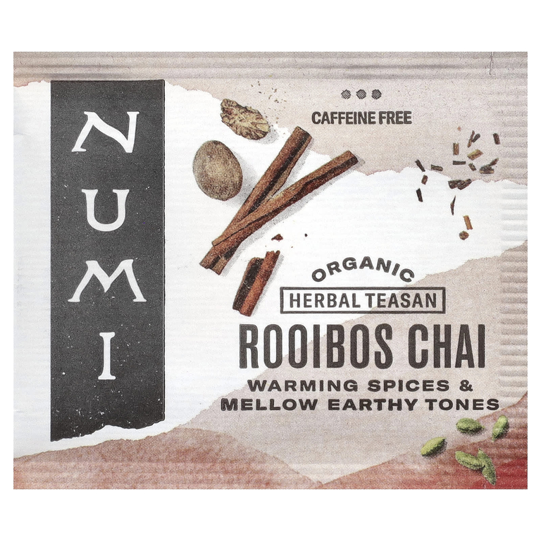 Numi Tea, чай ройбуш, без кофеина, 18 чайных пакетиков, 48,6 г (1,71 унции)