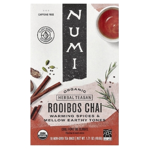 Numi Tea, чай ройбуш, без кофеина, 18 чайных пакетиков, 48,6 г (1,71 унции)