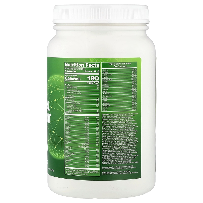 MRM Nutrition, Растительный заменитель питания, ваниль и бобы, 3 фунта (1361 г)