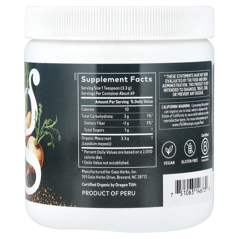 Gaia Herbs, мака в порошке, 227 г (8 унций)