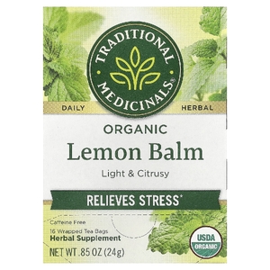 Traditional Medicinals, органическая мелисса, без кофеина, 16 чайных пакетиков, 24 г, (0,85 унции)