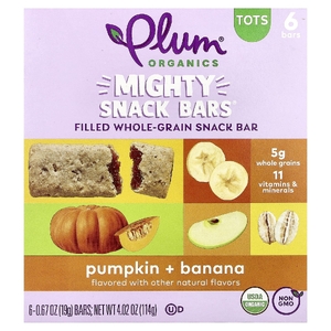 Plum Organics, батончики для выносливок, тыква и банан, 6 батончиков, 19 г (0,67 унции) каждый