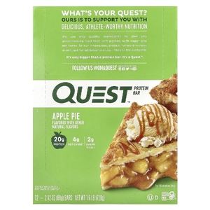 Quest Nutrition, протеиновый батончик, яблочный пирог, 12 батончиков, 60 г (2,12 унции) каждый