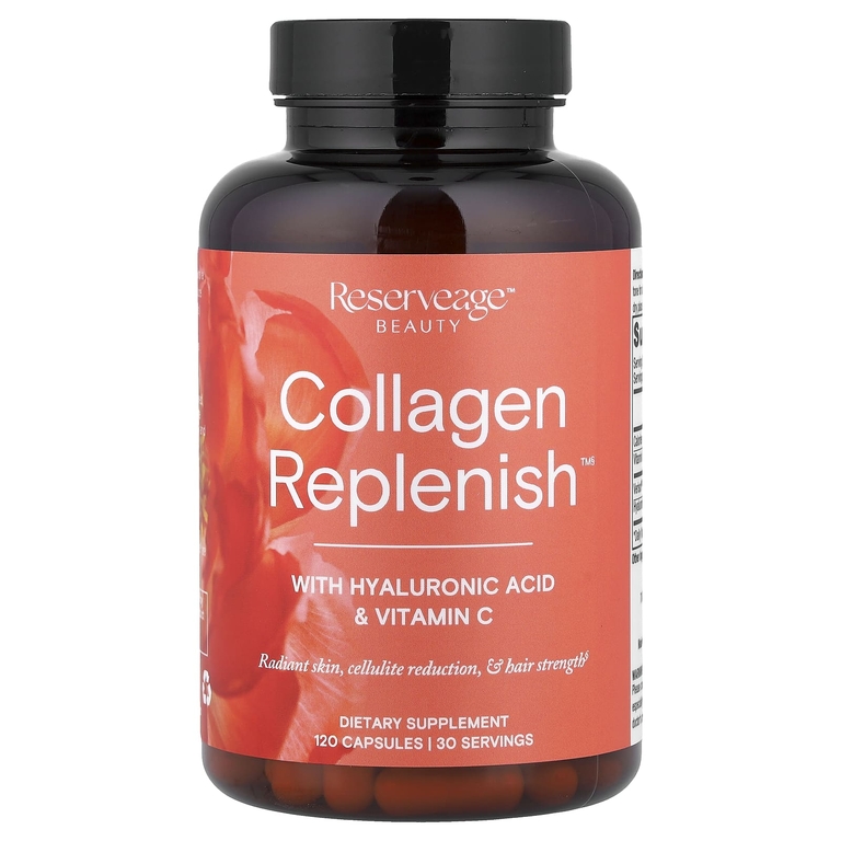 Reserveage Beauty, пептиды коллагена с гиалуроновой кислотой и витамином C, 120 капсул