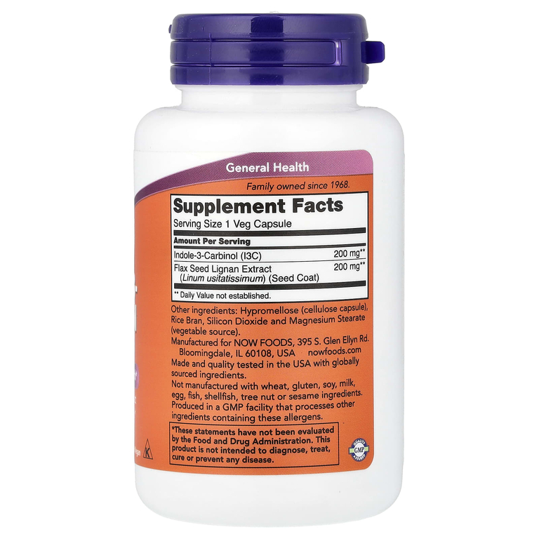NOW Foods, Индол-3-карбинол, 60 растительных капсул
