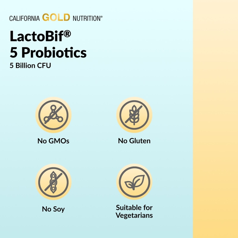 California Gold Nutrition, пробиотики, 5 млрд КОЕ, 60 растительных капсул