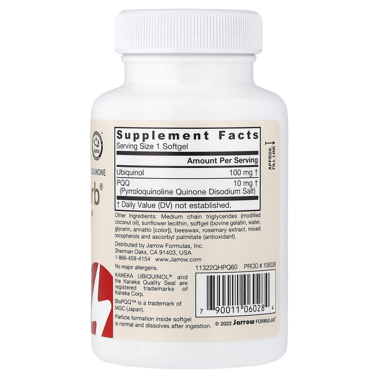 Jarrow Formulas, Убихинол + пирролохинолинхинон, 60 капсул