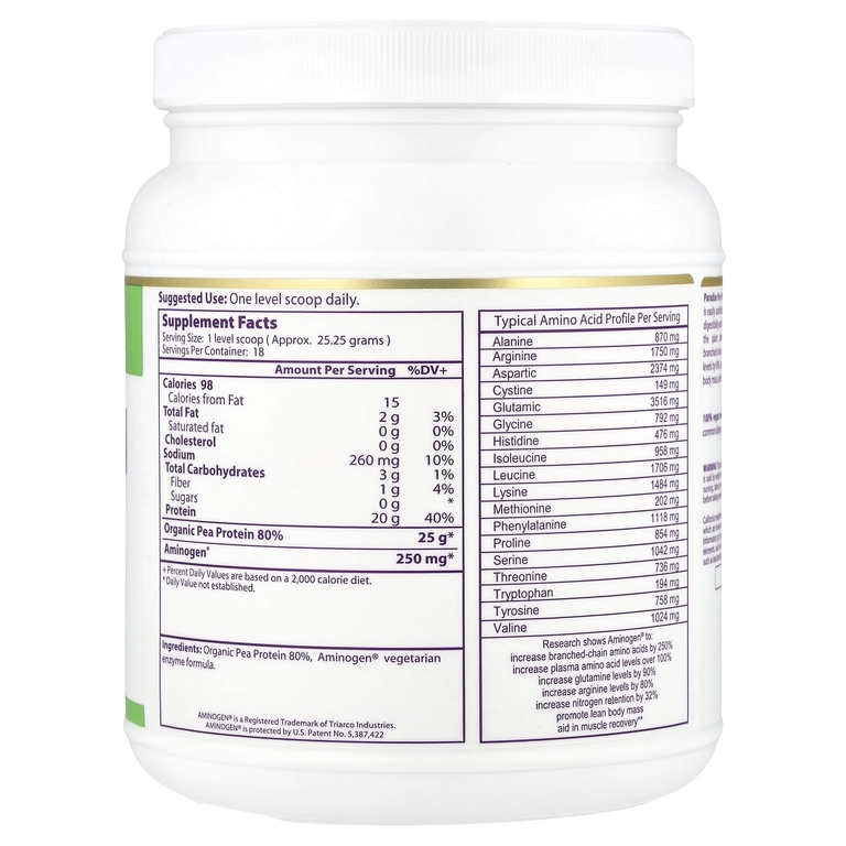 Paradise Herbs, Гороховый белок, без вкуса, 16 унций (454 г)