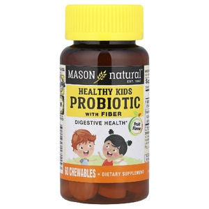 Mason Natural, пробиотик с клетчаткой для здоровья детей, 60 жевательных таблеток