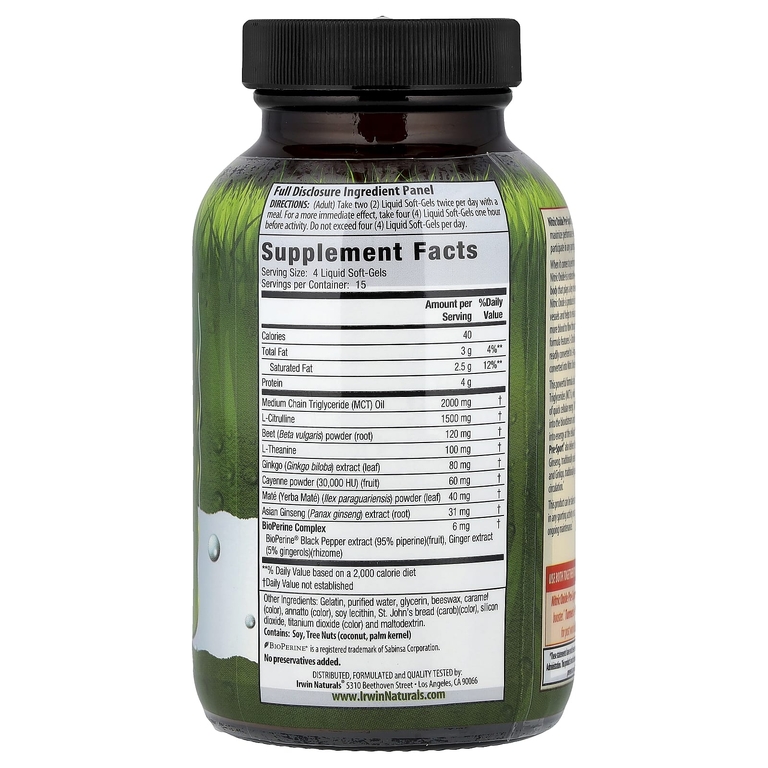 Irwin Naturals, Улучшенный активатор энергии для максимальной физической реакции, 60 желатиновых капсул