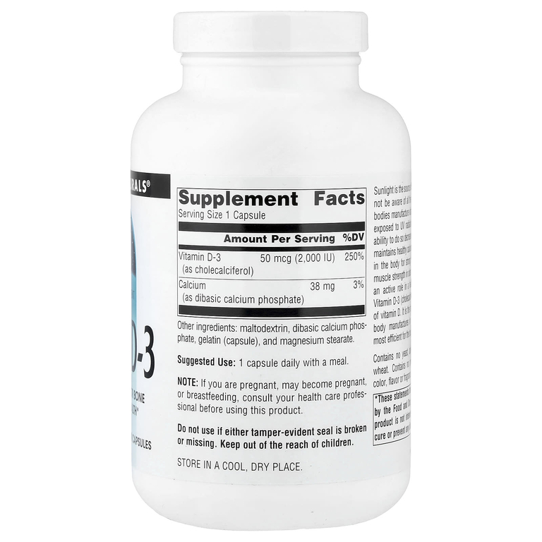 Source Naturals, витамин D3, 400 капсул