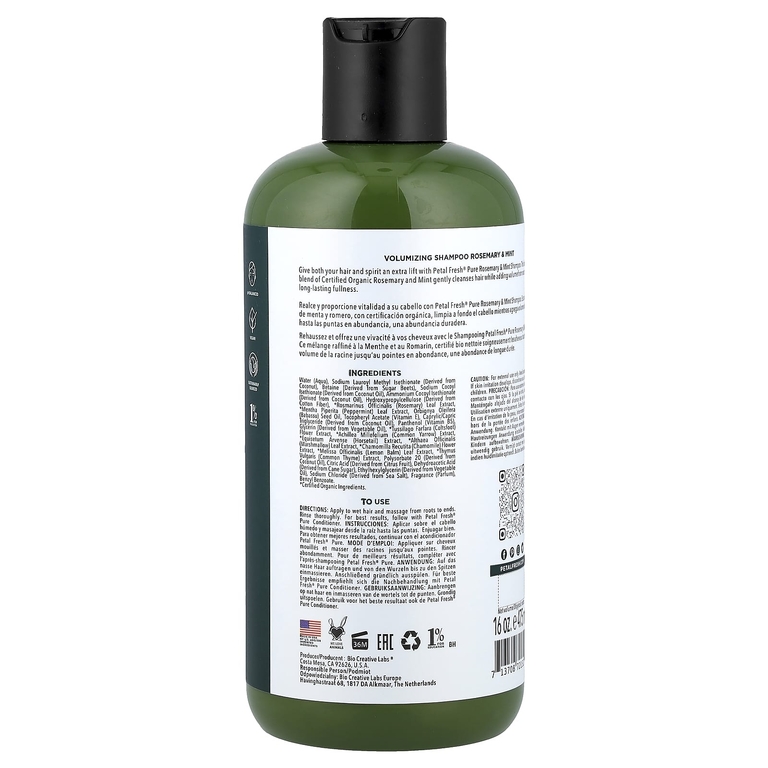 Petal Fresh, шампунь для придания объема, розмарин и мята, 475 мл (16 жидк. унций)