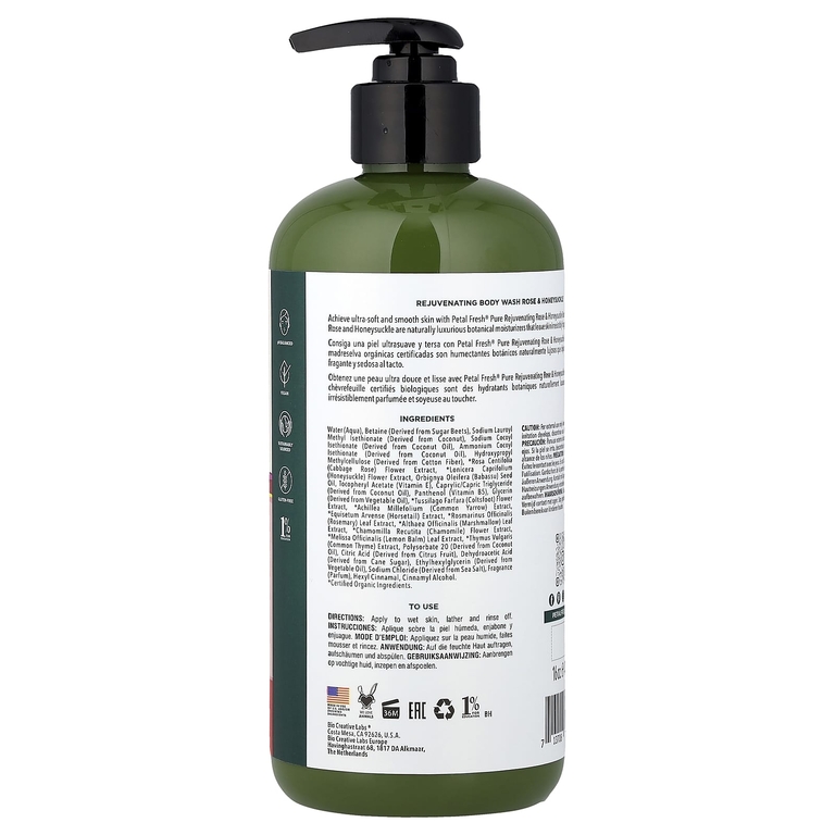 Petal Fresh, омолаживающий гель для душа, роза и жимолость, 475 мл (16 жидк. унций)