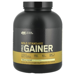 Optimum Nutrition, белково-углеводная добавка для увеличения мышечной массы, со вкусом ванильного заварного крема, 2,31 кг (5,09 фунта)