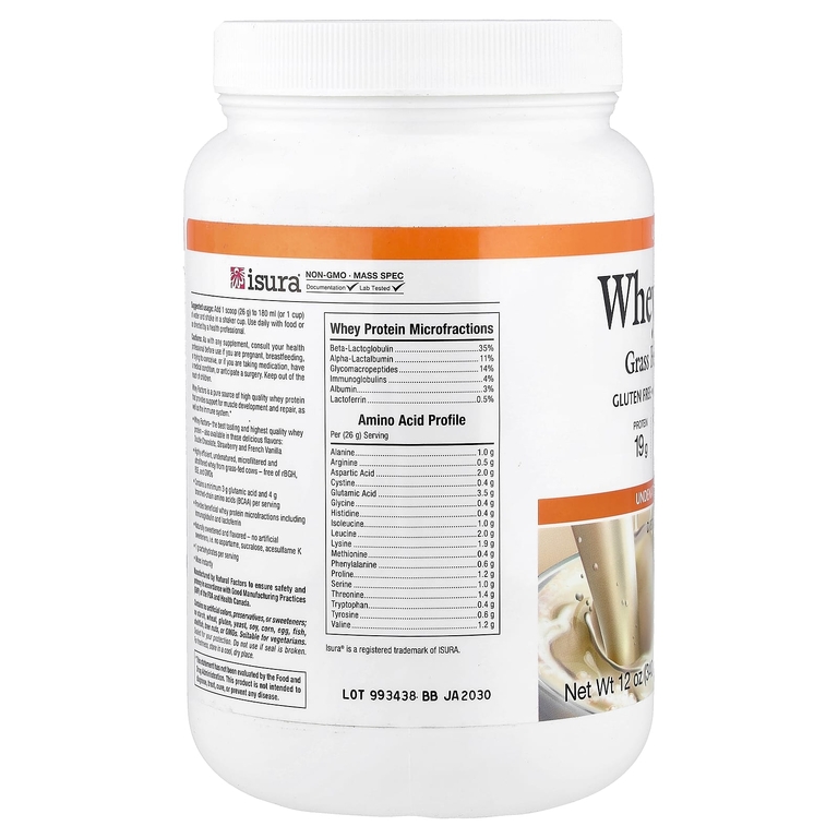 Natural Factors, 100% натуральный сывороточный белок, без ароматизаторов, 12 унций (340 г)