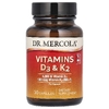 Dr. Mercola, витамины Д3 и К2, 30 капсул