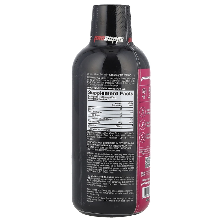 ProSupps, L-карнитин 1500, ягодный вкус, 1500 мг, 473 мл (16 жидк. унций) (Товар снят с продажи) 