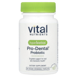 Vital Nutrients, пробиотики для здоровья полости рта, натуральный мятный вкус, 45 веганских жевательных таблеток