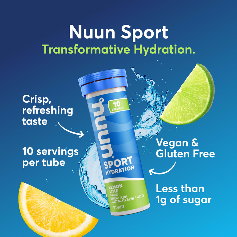 Nuun, напиток с шипучим электролитом, лимон и лайм, 10 таблеток