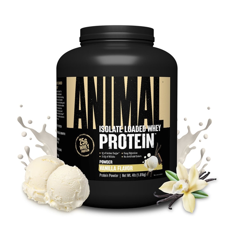 Animal, Изолят, порошок сывороточного протеина ™, ваниль, 1,81 кг (4 фунта)