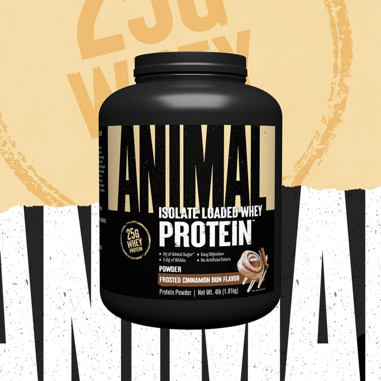 Animal, Порошок с изолятом сывороточного протеина Loaded Whey Protein™, Замороженная булочка с корицей, 4 фунта (1,81 кг)