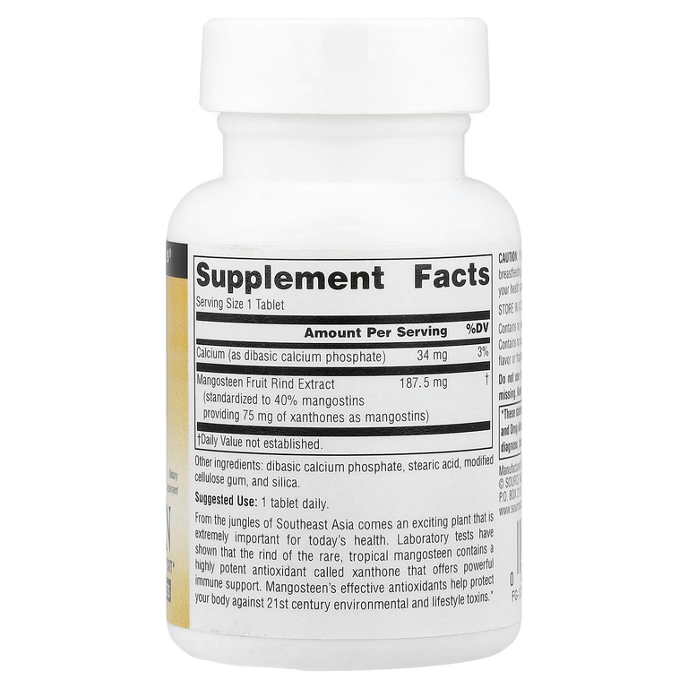 Source Naturals, мангостин, 60 таблеток (187,5 мг в 1 таблетке)