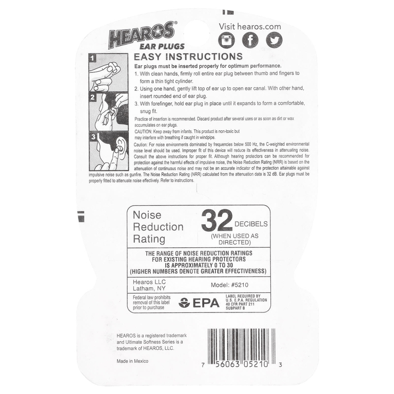 Hearos, Беруши, желтые, 14 пар