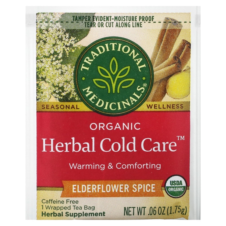 Traditional Medicinals, чай согревающий бузина со специями, без кофеина, 16 чайных пакетиков, 28 г (0,99 унции)