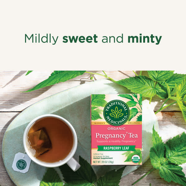 Traditional Medicinals, органический чай для беременных, листья малины, без кофеина, 16 чайных пакетиков, 28 г (0,99 унции)