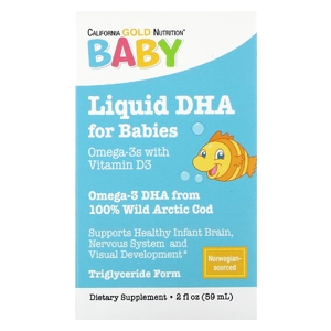 California Gold Nutrition, ДГК для детей, омега-3 кислоты с витамином Д3 и ЭПК, 59 мл