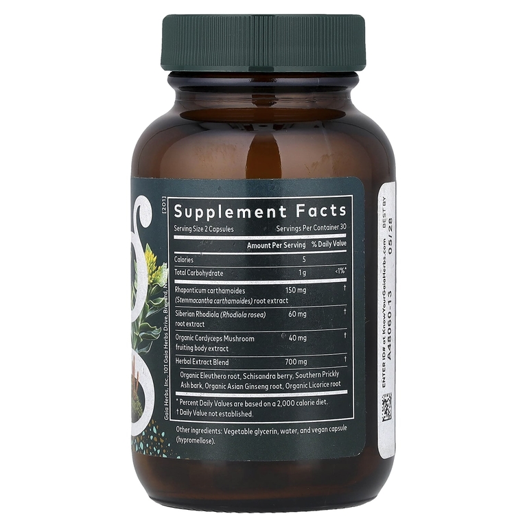 Gaia Herbs, комплекс для борьбы со стрессом, 60 капсул