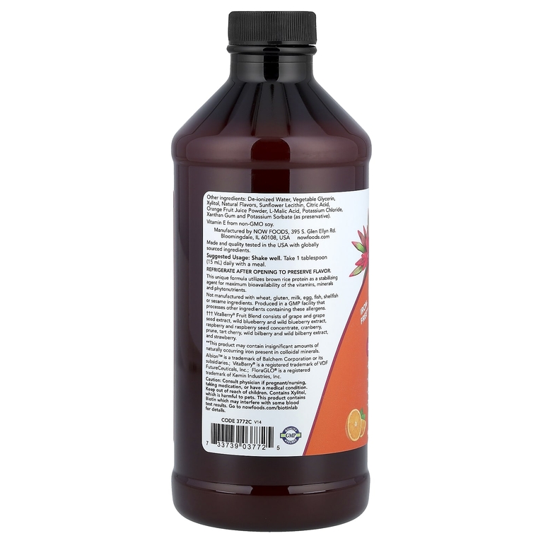 NOW Foods, комплекс мультивитиминов и минералов в жидкой форме, со вкусом диких ягод, 16 жидких унций (473 мл)
