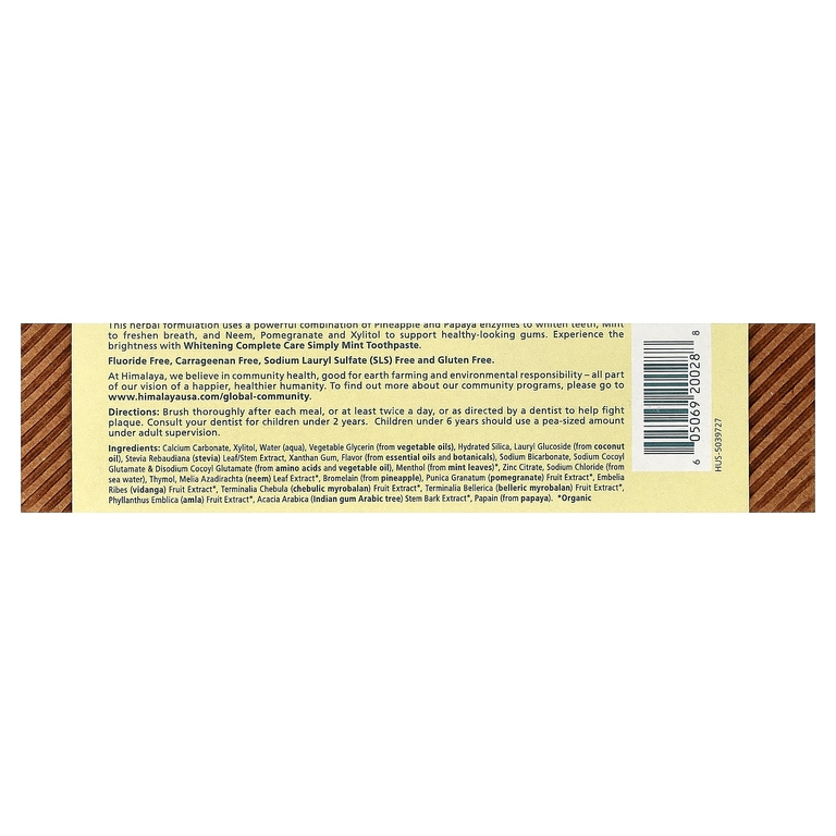 Himalaya, отбеливающая зубная паста, мята, 5,29 унций (150 г)