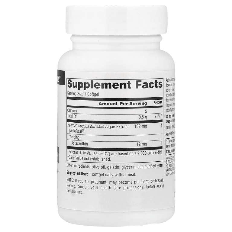 Source Naturals, астаксантин, 60 мягких таблеток