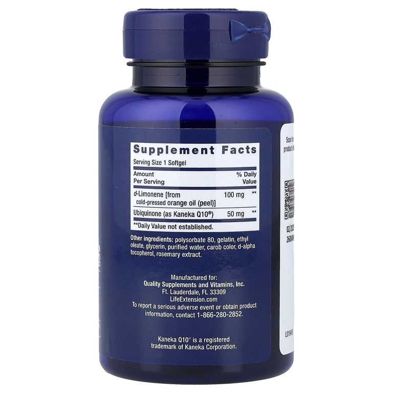 Life Extension, коэнзим Q10 с d-лимоненом, 60 капсул