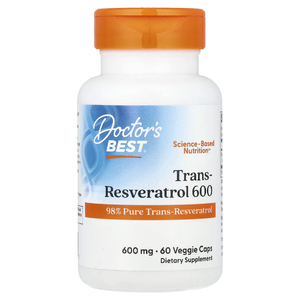 Doctor's Best, транс-ресвератрол 600, 600 мг, 60 вегетарианских капсул