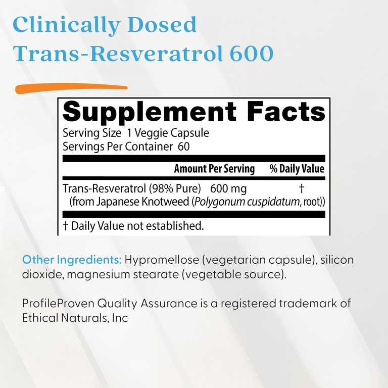 Doctor's Best, транс-ресвератрол 600, 600 мг, 60 вегетарианских капсул
