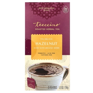 Teeccino, чай из обжаренных трав, вкус лесного ореха, без кофеина, 25 чайных пакетиков, 150 г (5,3 унции)