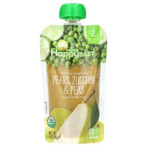 Happy Family Organics, органическое детское питание, для детей от 6 месяцев, груши, цукини и горох, 113 г (4 унции)