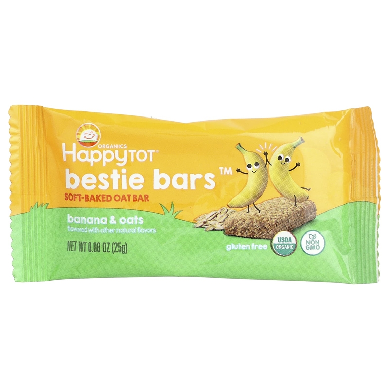 Happy Family Organics, овсяный батончик с клетчаткой и протеином, с органической морковью и бананом, 5 батончиков, 25 г (0,88 унции)
