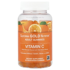 California Gold Nutrition, жевательный витамин C с витамином A из 100% бета-каротина, со вкусом апельсина, 90 вегетарианских жевательных таблеток