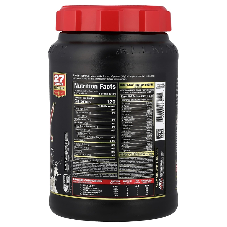 ALLMAX, изолят сывороточного протеина, печенье и сливки, 907 г (2 фунта)