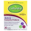 Culturelle, Пробиотики, полный пробиотик 3 в 1 с омега-3, 30 капсул для приема один раз в день