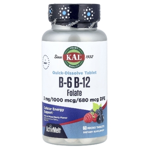 KAL, B-6, B-12, фолиевая кислота, ягода, 60 микротаблеток