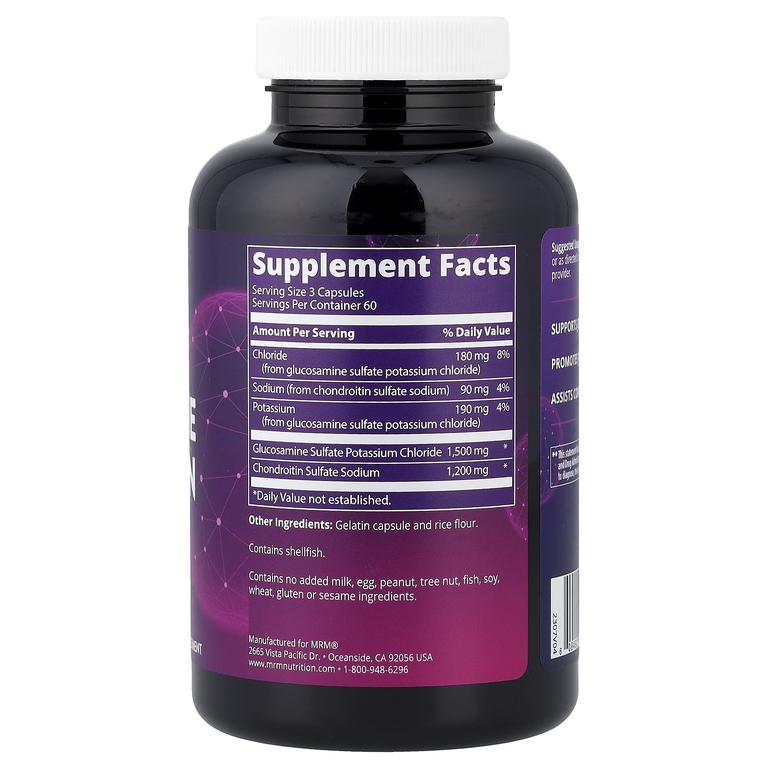 MRM Nutrition, хондроитин и глюкозамин, 180 капсул
