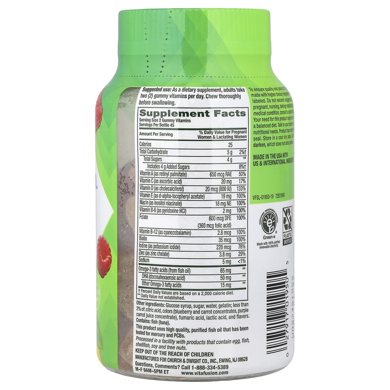 VitaFusion, жевательные таблетки для беременных, со вкусом малинового лимонада, 90 жевательных таблеток