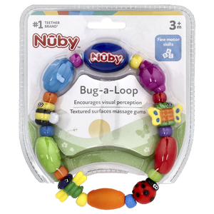 Nuby, Bug-a-Loop, прорезыватель для зубов, для детей от 3 месяцев, 1 шт. (Товар снят с продажи) 
